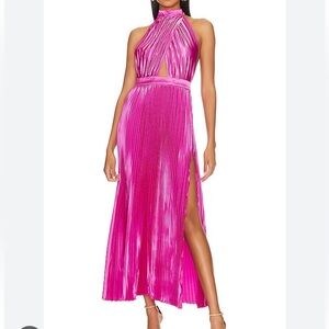 Renaissance Open-Back Dress (Hot Pink)
